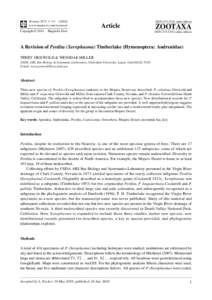Zootaxa, A Revision of Perdita (Xerophasma) Timberlake (Hymenoptera: Andrenidae)...