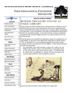 1644 43rd Avenue East, Seattle, WAwww.fiskelibrary.org FISKE GENEALOGICAL FOUNDATION NEWSLETTER