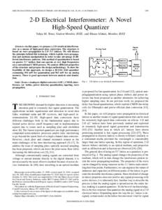 IEEE TRANSACTIONS ON MICROWAVE THEORY AND TECHNIQUES, VOL. 58, NO. 10, OCTOBERD Electrical Interferometer: A Novel High-Speed Quantizer