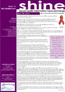 Issue 11 DECEMBER 2007 Stigma, HIV and Me editors