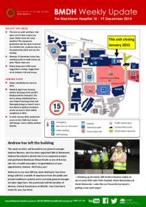 BMDH Weekly Update For Blacktown Hospital[removed]December 2014 ON SITE THIS WEEK   