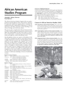 African American studies / African studies / Academia / African-American culture / American studies / Black psychology / Department of African American Studies - Syracuse University / Interdisciplinary fields / Area studies / Science