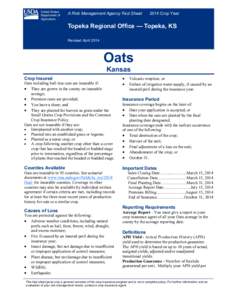 Topeka Regional Office Kansas Oats Fact Sheet