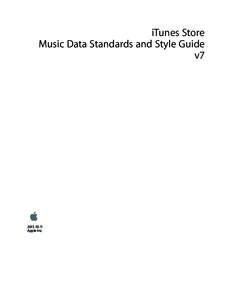iTunes Store Music Data Standards and Style Guide v7  