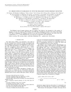 The Astrophysical Journal, 525:L25–L28, 1999 November 1 qThe American Astronomical Society. All rights reserved. Printed in U.S.A. TeV OBSERVATIONS OF MARKARIAN 501 WITH THE MILAGRITO WATER CERENKOV DETECTOR R. 