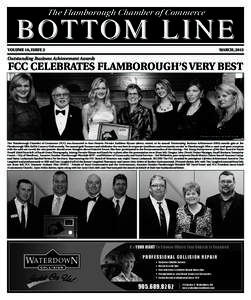 The Flamborough Chamber of Commerce  BOTTOM LINE VOLUME 10, ISSUE 2  MARCH, 2013