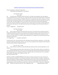 Southern Campaign American Revolution Pension Statements & Rosters Pension Application of Jeremiah Adams R34 Transcribed and annotated by C. Leon Harris War Dept. Pen. Office Oct 3, 1836 Sir,