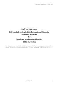 Full marked-up draft of the IFRS for SMEs  Staff working paper Full marked-up draft of the International Financial Reporting Standard for