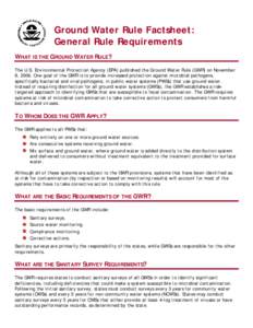 GWR Factsheet: General Rule Requirements