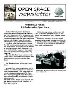 OPEN SPACE  newsletter A Quarterly Newsletter of the Open Space Division and the Open Space Alliance