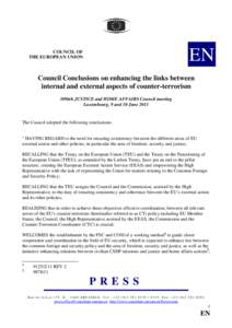 EN  COUNCIL OF THE EUROPEAN UNION  Council Conclusions on enhancing the links between