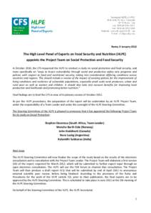 Health / Food security / Food and Agriculture Organization / Food policy / Nutrition / Nora Lustig / Food / Patrick Webb / Food politics / Food and drink / Committee on World Food Security
