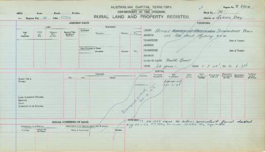 Department of the Interior Property and Tenancy Ledger