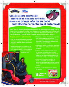 Consejos sobre asientos de seguridad de niño para automóvil durante el primer año de su bebé Instalación correcta en el automóvil