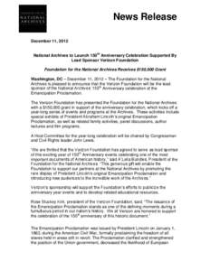 African Americans in the Civil War / Human rights instruments / Presidency of Abraham Lincoln / American studies / African-American culture / Emancipation Proclamation / National Archives and Records Administration / Verizon Communications / National Archives Building / History of the United States / United States / Slavery in the United States