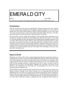 EMERALD CITY Issue 8 AprilAn occasional ‘zine produced by Cheryl Morgan and available from her at 