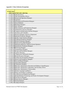 Appendix C: Data Collection Occupations  O*NET-SOC 2010 Code[removed][removed]