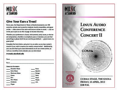 Give Your Ears a Treat!  Linux Audio Conference Concert II