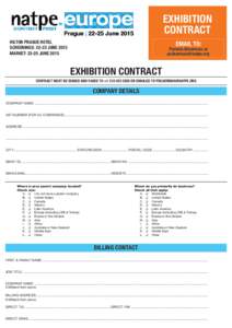 Exhibition Contract Hilton prague Hotel Screenings: 22-23 June 2015 market: 23-25 june 2015