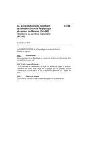 LLoi constitutionnelle modifiant la constitution de la République et canton de Genève (Cst-GE) (Elections au système majoritaire)