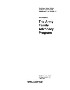 Combined Arms Center and Fort Leavenworth Supplement 1 to AR[removed]Personal Affairs