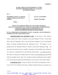 Bankruptcy / Automatic stay / Personal finance / Debt / Chapter 9 /  Title 11 /  United States Code / Jefferson County /  Alabama / United States bankruptcy court / Chapter 7 /  Title 11 /  United States Code / Chapter 13 /  Title 11 /  United States Code / United States bankruptcy law / Bankruptcy in the United States / Insolvency