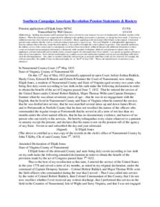Southern Campaign American Revolution Pension Statements & Rosters Pension application of Elijah Jones S8762 Transcribed by Will Graves f11VA[removed]