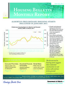 Fe b r u a r y[removed]Housing Bulletin Monthly Report  1