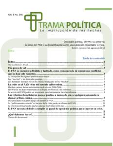 Año 8 NoOposición política, el PAN y su entorno. La crisis del PAN y su descalificación como una oposición respetable y eficaz. Índice