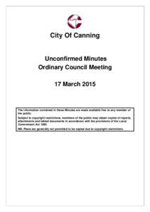 Minutes of Ordinary Council - 17 March 2015