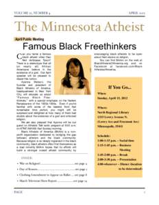 VOLUME 22, NUMBER 4 APRILThe Minnesota Atheist