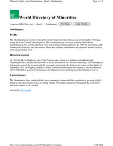 Minority Rights Group International : Brazil : Nambiquara  Page 1 of 1 World Directory of Minorities Americas MRG Directory –> Brazil –> Nambiquara