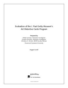 Southern California / Impact assessment / Program evaluation / John Paul Getty /  Jr. / Sociology / J. Paul Getty / Playing card / Claremont Graduate University / J. Paul Getty Trust / Evaluation / Evaluation methods