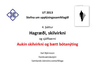 UT 2013 Stefna um upplýsingasamfélagið 4. þáttur Hagræði, skilvirkni og sjálfbærni