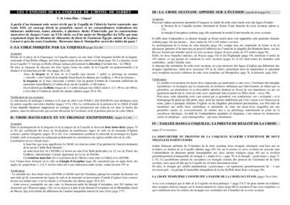 LES 5 ÉNIGMES DE LA COQUILLE DE L’HÔTEL DE SARRET T. M. Leleu-Élias – Clapas5 À partir d’un étonnant code secret révélé par la Coquille de l’hôtel de Sarret construite sous Louis XIII, cet ouvrage décri