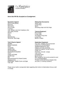 Microsoft Word - 13 OH Consignment Items List -1 page