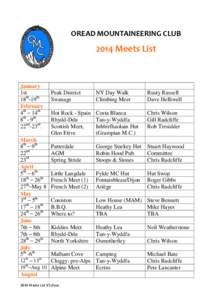 OREAD MOUNTAINEERING CLUB[removed]Meets List