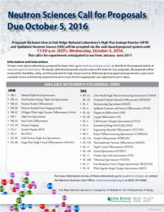 Physics / Neutron / Nuclear physics / Neutron scattering / Neutron facilities / Scattering / Oak Ridge National Laboratory / Oak Ridge /  Tennessee / Neutron triple-axis spectrometry / Neutron spin echo / Diffractometer / High Flux Isotope Reactor