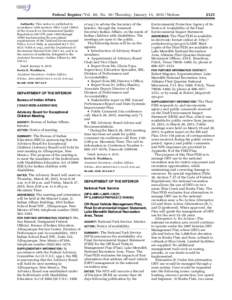 Federal Register / Vol. 80, No[removed]Thursday, January 15, [removed]Notices Authority: This notice is published in accordance with sections[removed]and[removed]of the Council on Environmental Quality Regulations (40 CFR part