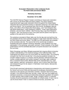 Conservation / Ecological restoration / Habitats / Rivers / San Joaquin Valley / Ecosystem restoration / Restoration ecology / Wetland / Restoration of the Everglades / Environment / Ecology / Geography of California