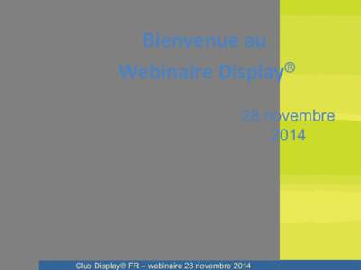 Cliquez pour modifier le style du Bienvenue au titre Webinaire Display 28 novembre