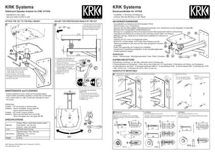 KRK Systems  KRK Systems Wallmount Speaker bracket for KRK VXT6/8
