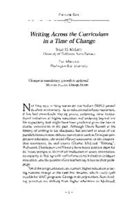 CHAPTER ONE  Writing Across the Curriculum in a Time of Change SUSAN