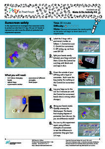 THE SCIENCE LAB  Make & Do Activity Kit Sunscreen safety