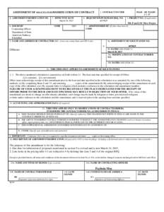 AMENDMENT OF SOLICITATION/MODIFICATION OF CONTRACT 2. AMENDMENT/MODIFICATION NO. A001 3. EFFECTIVE DATE March 24, 2015