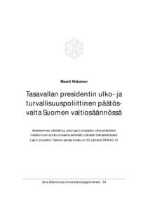 Maarit Niskanen  Tasavallan presidentin ulko- ja