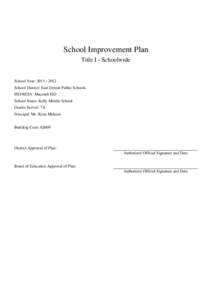 School Improvement Plan Title I - Schoolwide School Year: [removed]School District: East Detroit Public Schools ISD/RESA: Macomb ISD