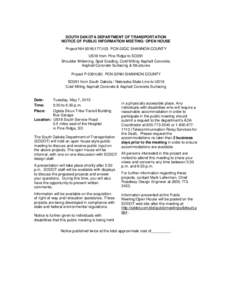 Architecture / Visual arts / Department of Transportation / Transportation in the United States / Pine Ridge / Concrete / Asphalt concrete / Construction / Building materials / Pavements