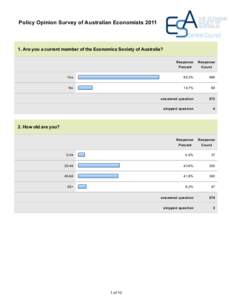 Policy Opinion Survey of Australian Economists[removed]Are you a current member of the Economics Society of Australia? Response  Response