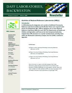 DAFF LABORATORIES, BACKWESTON Volume 2, Issue 4 Newsletter